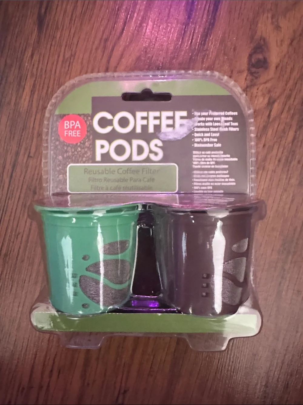 Reusable Coffee Pods Set - Green & Brown - BPA Free C1.RBk.M